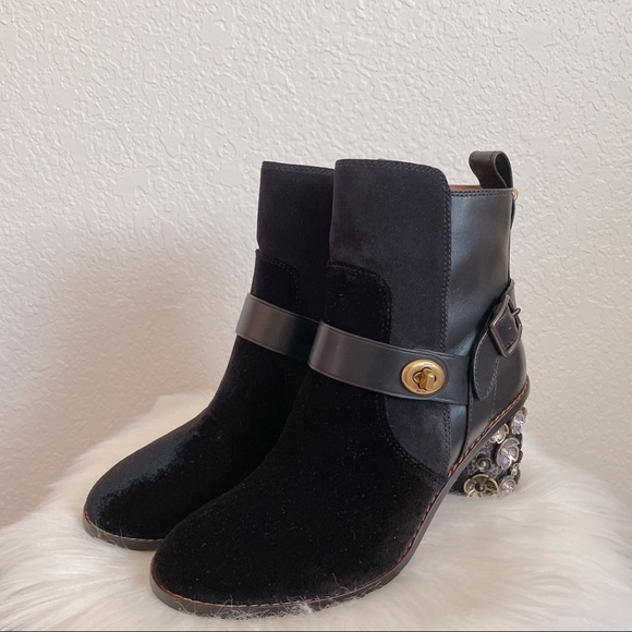 Coach moto boot with tearose in black - Picture 3 of 9